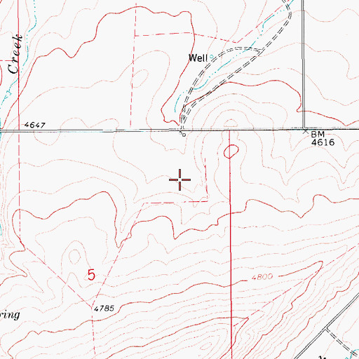 Topographic Map of 16N10E05AA__01 Well, MT