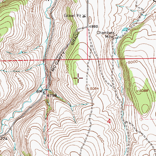 Topographic Map of 16N09E04BACB01 Well, MT