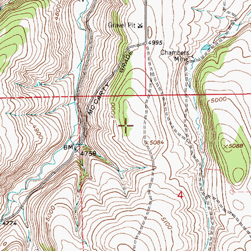 Topographic Map of 16N09E04BBDA01 Well, MT