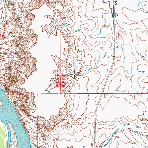 Topographic Map of 17N56E31CC__01 Well, MT