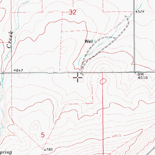 Topographic Map of 16N10E05AABA01 Well, MT