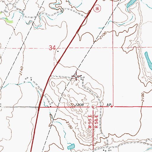 Topographic Map of 17N55E34DBDD01 Well, MT