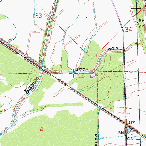 Topographic Map of Ditch Number 2, AR