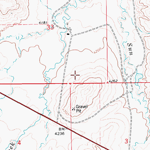 Topographic Map of 17N11E33DD__01 Well, MT