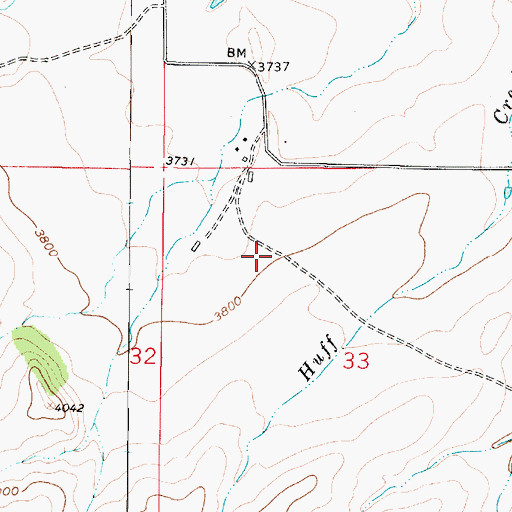 Topographic Map of 17N01E33B___01 Well, MT
