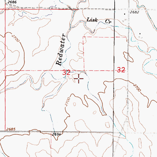Topographic Map of 17N46E32DBAB01 Well, MT