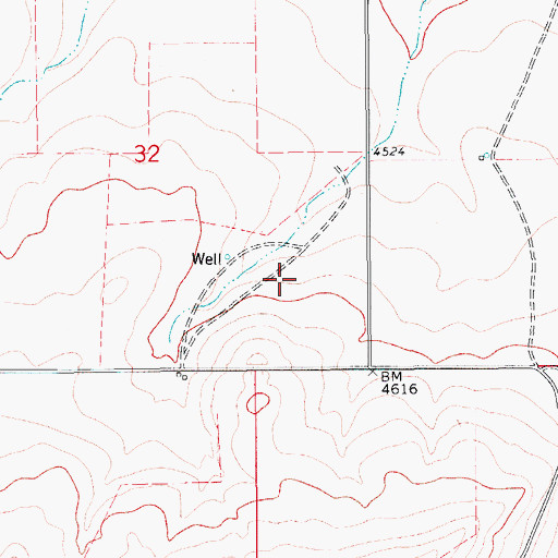 Topographic Map of 17N10E32DD__01 Well, MT