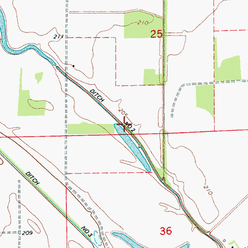 Topographic Map of Ditch Number 2, AR