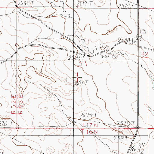 Topographic Map of 28N52E09CDDC01 Well, MT