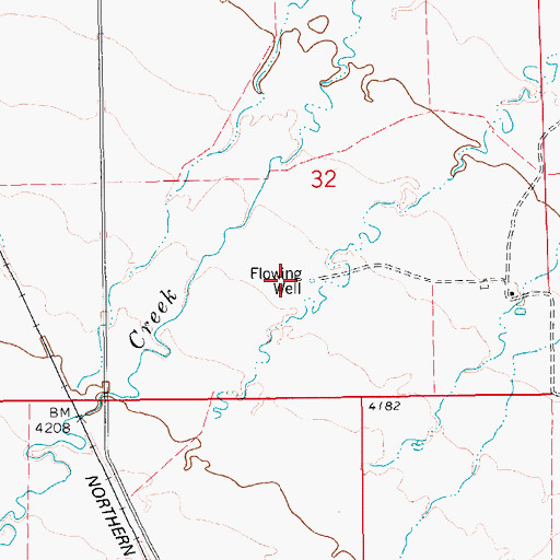 Topographic Map of 17N12E32DB__01 Well, MT