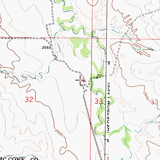 Topographic Map of 17N44E32ADAC03 Well, MT