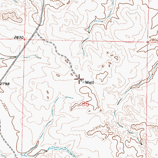 Topographic Map of 17N38E35BDAD01 Well, MT