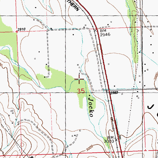 Topographic Map of 17N20W35BDAD01 Well, MT