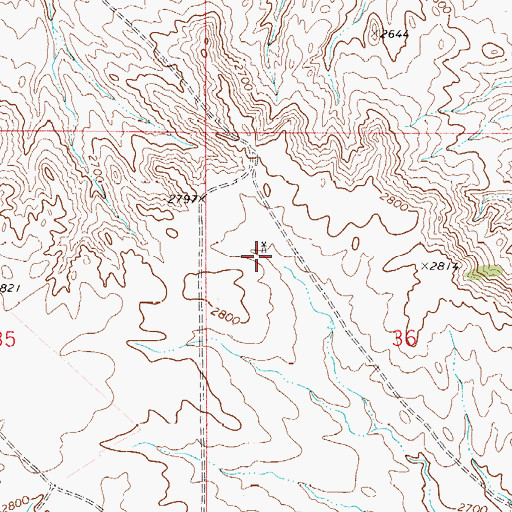 Topographic Map of 17N53E36BCAB01 Well, MT