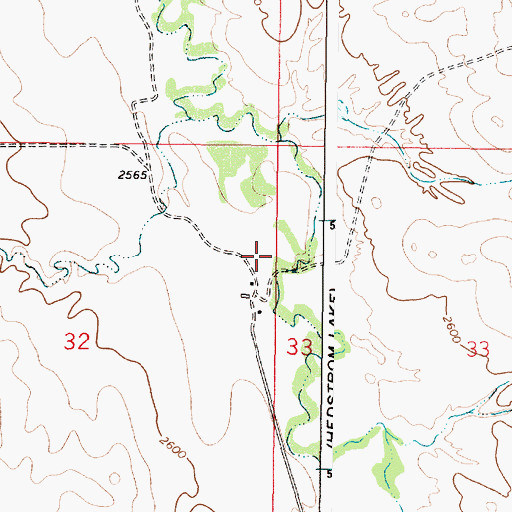 Topographic Map of 17N44E32ADAA01 Well, MT