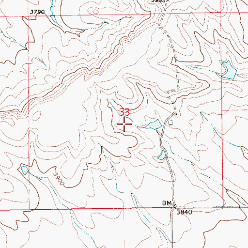 Topographic Map of 17N14E33DBBC01 Well, MT