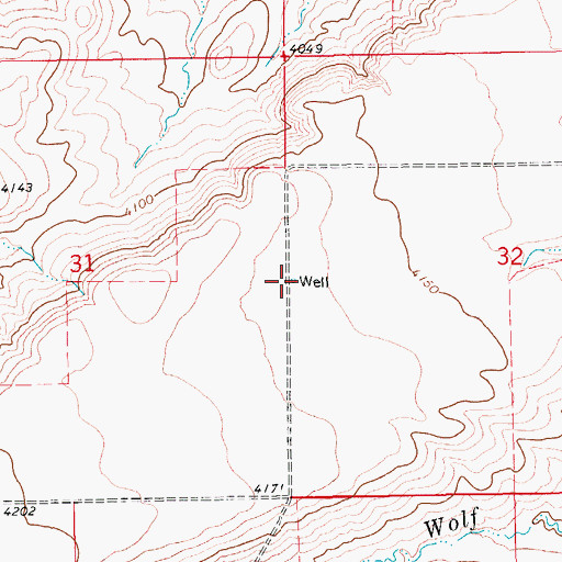 Topographic Map of 17N13E32CBB_01 Well, MT