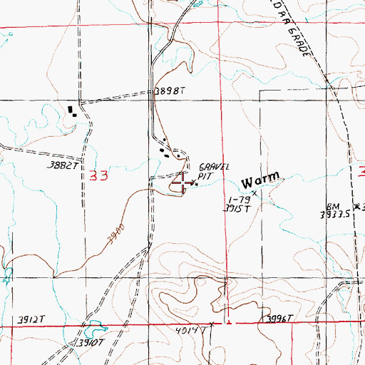 Topographic Map of 17N18E33ADC_01 Well, MT