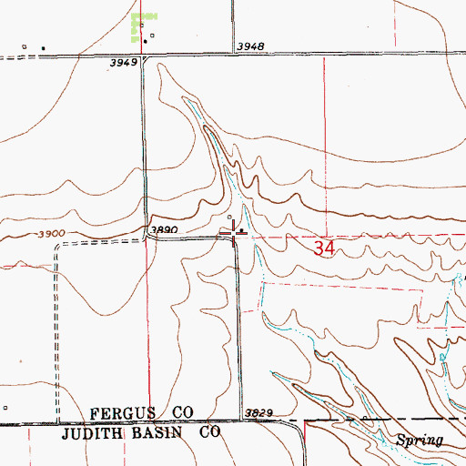 Topographic Map of 17N15E34BDCC01 Well, MT