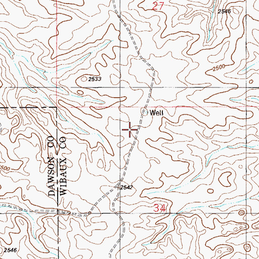 Topographic Map of 17N58E34BAA_01 Well, MT