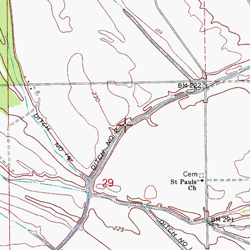 Topographic Map of Ditch Number 2, AR