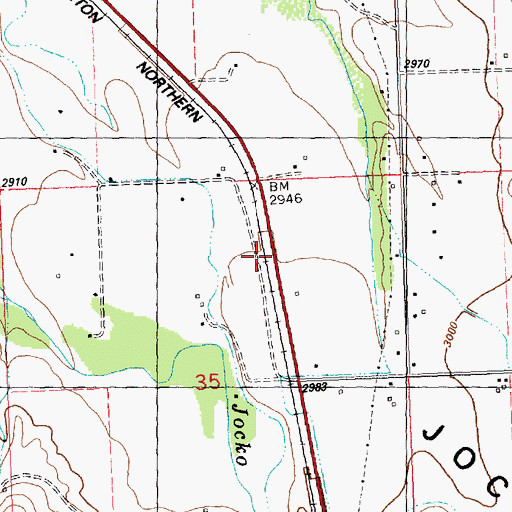 Topographic Map of 17N20W35DABD01 Well, MT