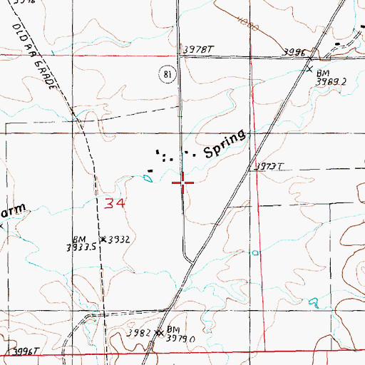 Topographic Map of 17N18E34ACA_01 Well, MT