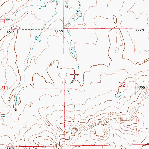 Topographic Map of 17N14E32BC__01 Well, MT