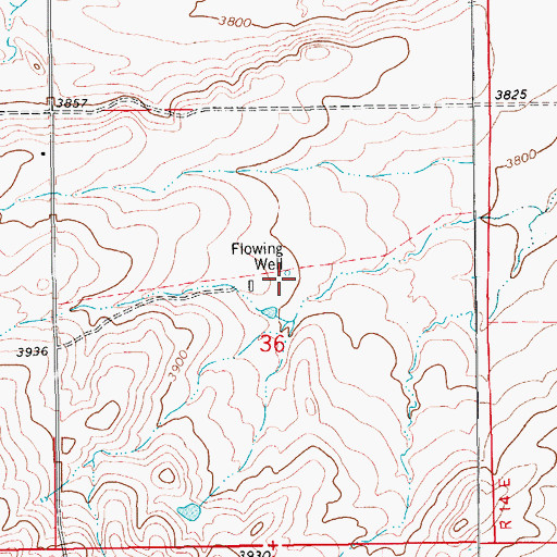Topographic Map of 17N13E36ACB_01 Well, MT