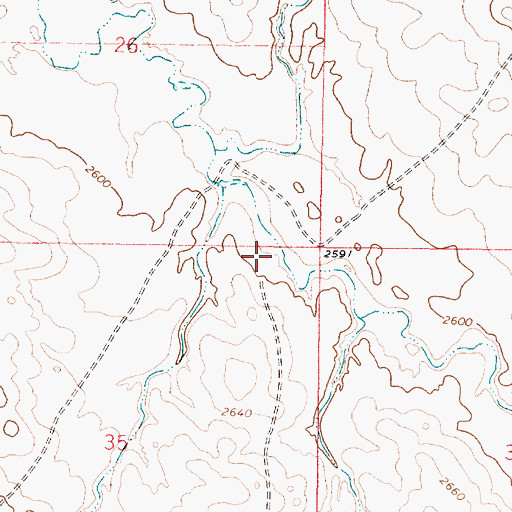 Topographic Map of 17N44E35AABA01 Well, MT
