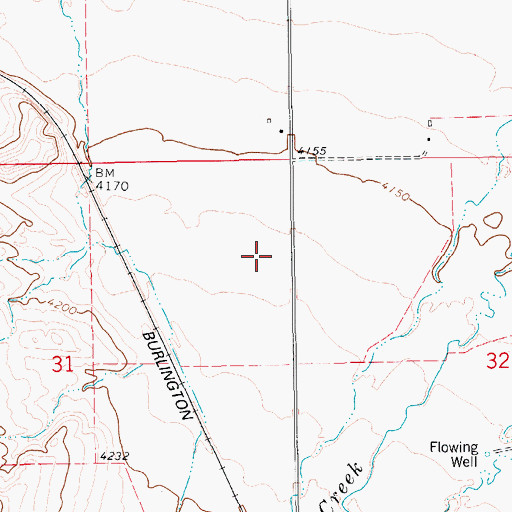Topographic Map of 17N12E32BB__01 Well, MT