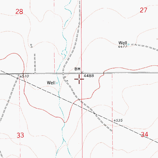 Topographic Map of 17N10E34BBBB01 Well, MT