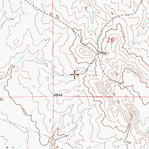 Topographic Map of 17N53E28CCAA01 Well, MT