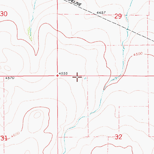Topographic Map of 17N10E32BBAB01 Well, MT