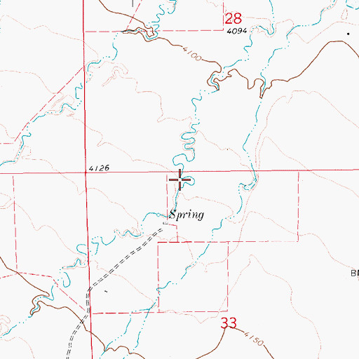 Topographic Map of 17N12E33BA__01 Spring, MT