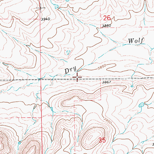 Topographic Map of 17N13E26CDC_01 Well, MT