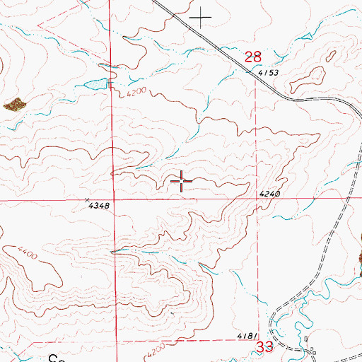 Topographic Map of 17N11E28CD__01 Spring, MT