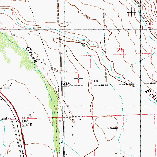 Topographic Map of 17N20W25CBD_01 Well, MT