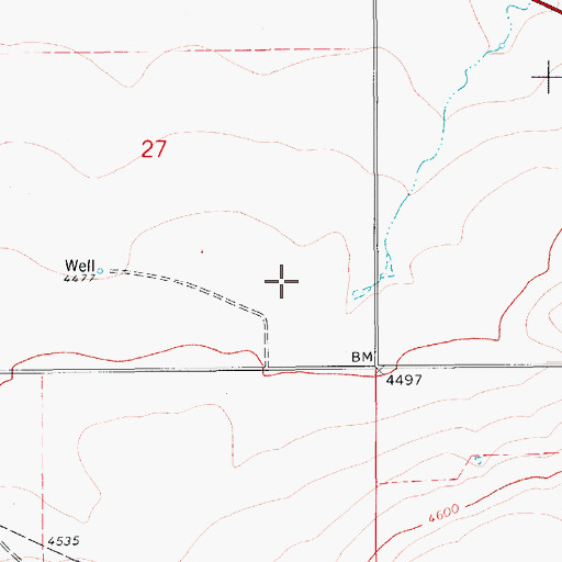 Topographic Map of 17N10E27DD__01 Well, MT