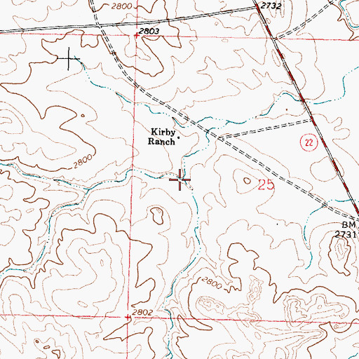 Topographic Map of 17N38E25B___01 Well, MT