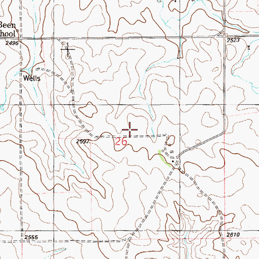 Topographic Map of 17N59E26DBA_01 Well, MT