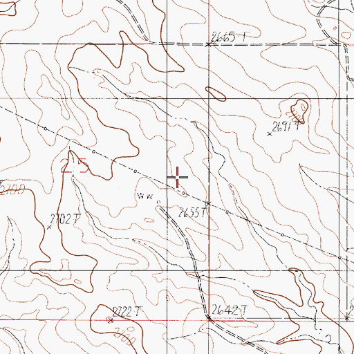 Topographic Map of 17N52E25DCA_01 Well, MT
