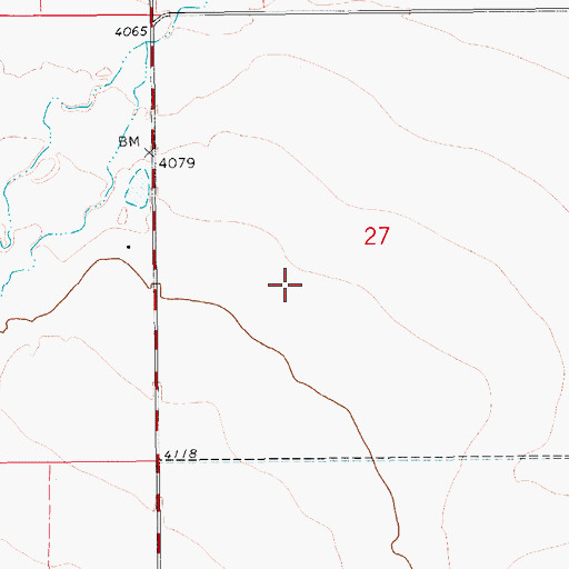 Topographic Map of 17N12E27____01 Well, MT