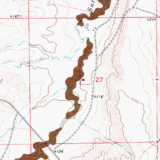 Topographic Map of 17N11E27CAAB01 Well, MT