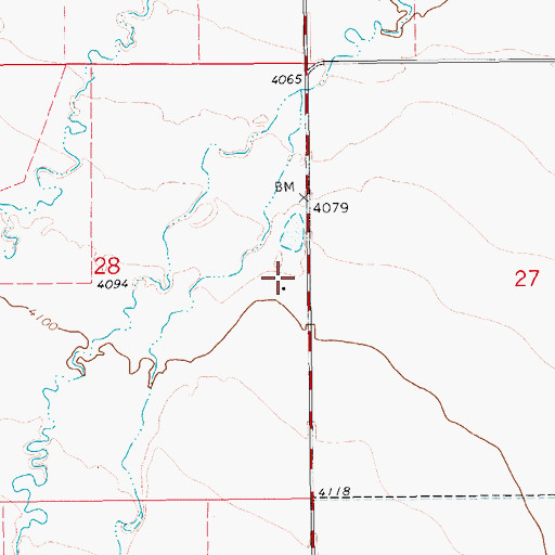 Topographic Map of 17N12E27BC__01 Well, MT
