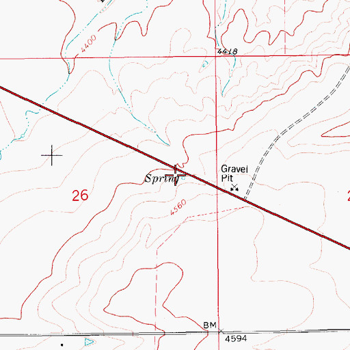 Topographic Map of 17N10E26ADDB01 Well, MT