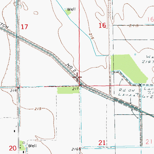 Topographic Map of Ditch Number 2, AR