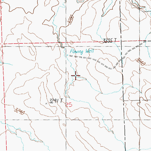 Topographic Map of 17N23E25ABB_01 Well, MT