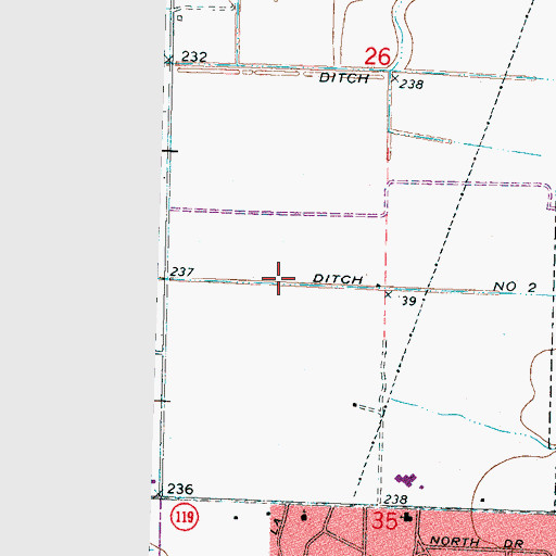Topographic Map of Ditch Number 2, AR
