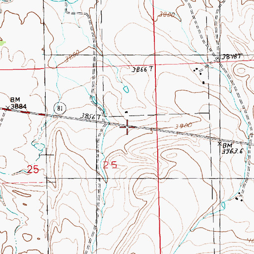 Topographic Map of 17N17E25AACC01 Well, MT